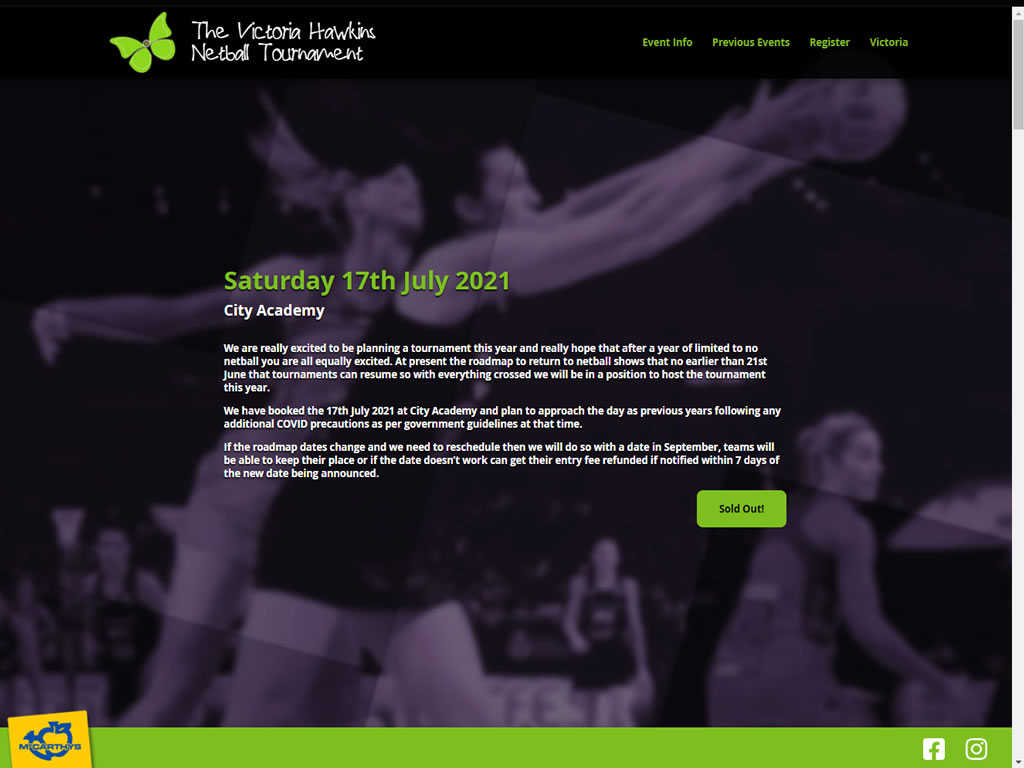 Victoria Hawkins Memorial Netball Tournament screen capture